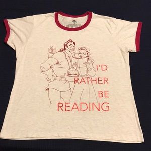Disney Belle and Gaston Rather be Reading Beauty and the Beast shirt Size XXL